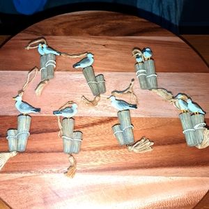 Seagulls on Perch Ornaments